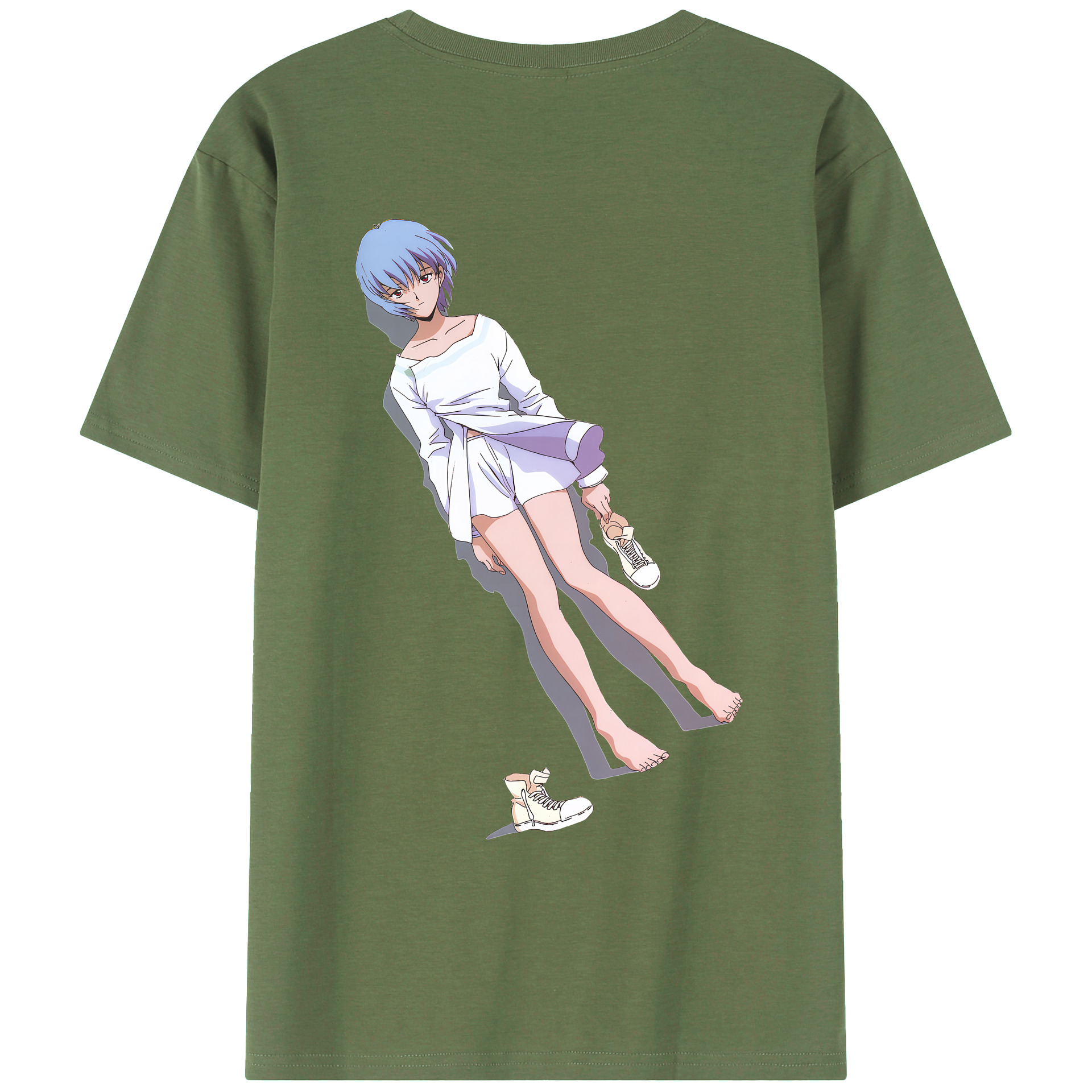 （画像用） EVA 新世紀エヴァンゲリオン 綿100％ メンズ半袖Tシャツ（バックプリント） 通気性
